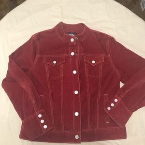 Gap XL red corduroy cropped jacket